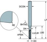 VHM-Eckfräser CoroMill® Dura COROMANT 1K365-3.5xD 