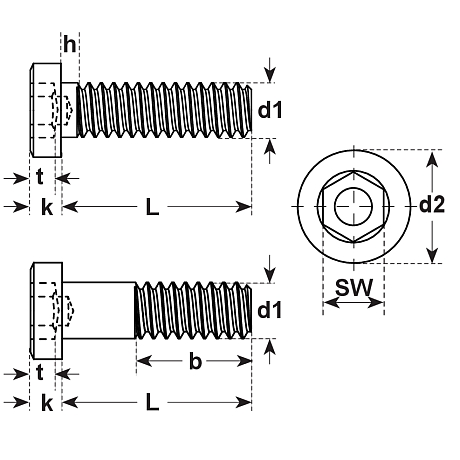 Zylinderschrauben I-6-Kt. INOX A2 DIN 6912 [LastViewedItems.CatItem.ArtName2]