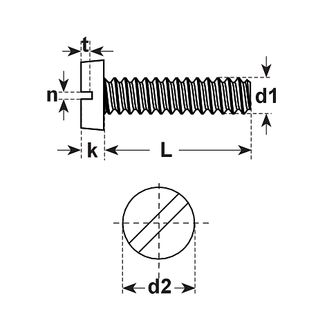 Vis à tête cylindrique fendue INOX A2 DIN 84 [LastViewedItems.CatItem.ArtName2]