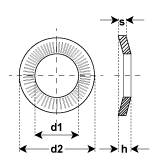 Rondelles de sécurité NFE 25-511 M Rip-Lock™ A 2 