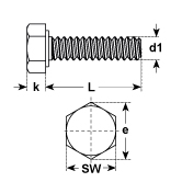 Sechskantschrauben Stahl fvz ISO 4017 5.6 