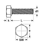 Sechskantschrauben Stahl gelb ISO 4017 5.6 
