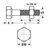 Maschinenschrauben Stahl vz DIN 601 3.6/4.6 