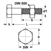 Stahlbauschrauben Stahl fvz DIN 7990 Mu 5.6 
