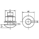 Rundkopfschrauben Nase + Muttern 4.6 fvz 