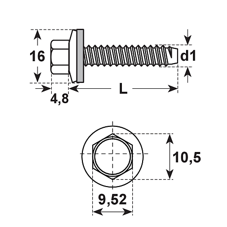 Vis de façade 6 pans E-X BZ 16mm INOX A2 [SimilarCatItems.CatItem.ArtName2]