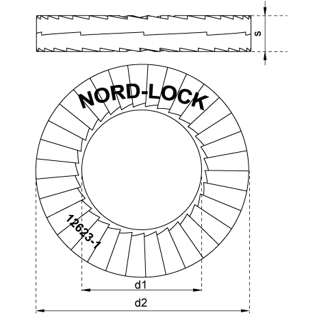 Keilsicherungsscheiben Nord-Lock® NL SC flZn [SimilarCatItems.CatItem.ArtName2]