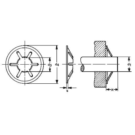 Rondelle de serrage rapide acier ressort noir [SimilarCatItems.CatItem.ArtName2]