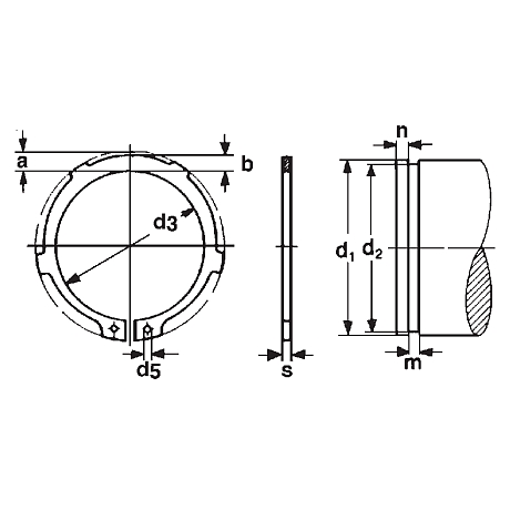 Bagues d'arrêt AK acier ressort phosphaté DIN 983 [SimilarCatItems.CatItem.ArtName2]