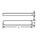 Passfeder Federkeil 10 x 8 x 80 mm - DIN 6885 Form A Stahl