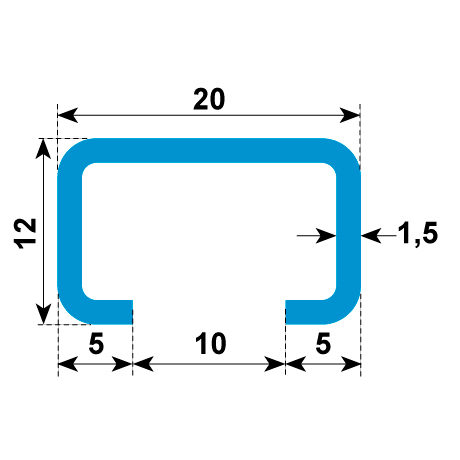 Profili di montaggio 20/12 non perforata LF ZF [SimilarCatItems.CatItem.ArtName2]