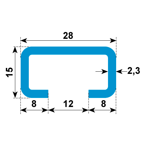 Profili di montaggio 28/15 non perforata LF ZF [SimilarCatItems.CatItem.ArtName2]
