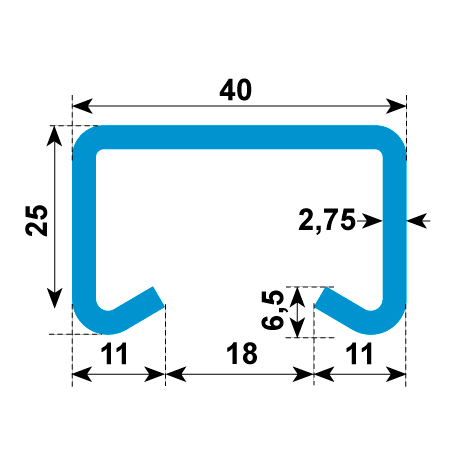 Profili di montaggio 40/25 non perforata LF ZF [SimilarCatItems.CatItem.ArtName2]