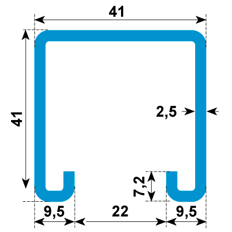 Profili di montaggio K 41/41 non perforata LF [SimilarCatItems.CatItem.ArtName2]