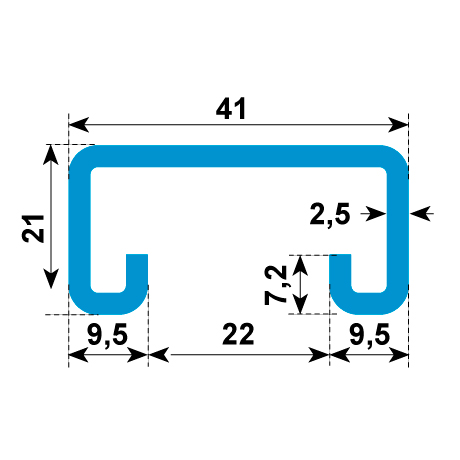 Profili di montaggio K 41/21 non perforata LF ZF [SimilarCatItems.CatItem.ArtName2]