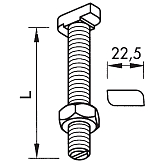Vis à tête marteau + écrou 28/15 4.6 zingué-bleu 