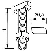 Vis à tête marteau avec écrou 38/17 8.8 zingué feu 