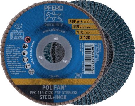 Disco lamellare PFERD POLIFAN® PSF STEELOX [SimilarCatItems.CatItem.ArtName2]