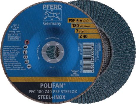 Fächerschleifscheibe PFERD POLIFAN® PSF STEELOX [SimilarCatItems.CatItem.ArtName2]