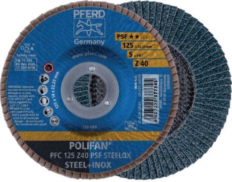 Fächerschleifscheibe PFERD POLIFAN® PSF STEELOX [SimilarCatItems.CatItem.ArtName2]