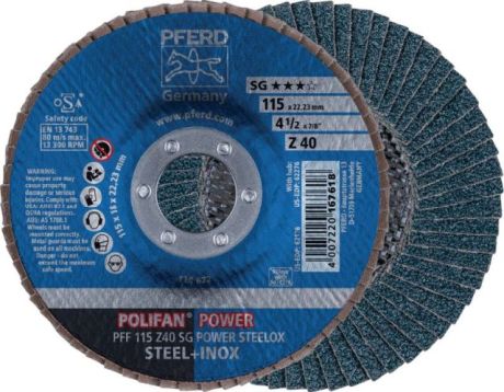 Disco lamellare PFERD POLIFAN® SG POWER STEELOX [SimilarCatItems.CatItem.ArtName2]