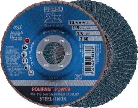 Fächerschleifscheibe PFERD POLIFAN® SG POWER STEEL [SimilarCatItems.CatItem.ArtName2]