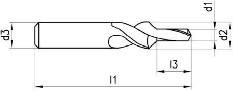 Trapano a passo corto 90° HSS-E per fori passanti [SimilarCatItems.CatItem.ArtName2]