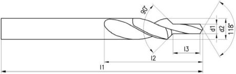 Foratura a passo corto GÜHRING 90° tipo N HSS foro [SimilarCatItems.CatItem.ArtName2]