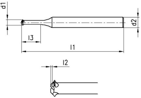 Fresa per filettare in metallo duro integrale 60° [SimilarCatItems.CatItem.ArtName2]