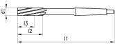 BECK VHM-Maschinenreibahle DIN 8094 MK linksdrall 